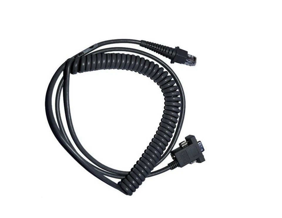 CAB-362 Datalogic RS232 Kabel RJ48/RJ45 x DS9, mit Stromanschluss Spiralkabel✅