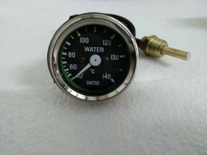 Smiths replica Water Temperature Gauge black chrome mechanical 52 mm 6' lead 72" - Picture 1 of 4