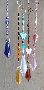 Rear View Mirror Sun Catcher Colorful Sparkle Crystal Glass Car Decor Ornament - Picture 1 of 10