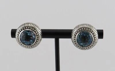 Pendientes Judith Ripka Piedra Azul Esterlina Palanca Trasera 13,56 gramos - Artículo# S010 Foto 1 de 4