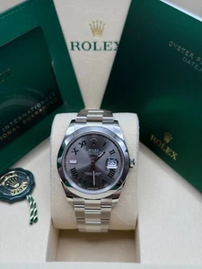 Rolex Datejust 41 NEW 2025 Wimbledon Roman Dial Stainless Steel Smooth Oyster - Picture 1 of 8