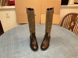Lauren Ralph Lauren Women Sariah Brown Leather/Suede Riding Boots Sz 9 NEW - Picture 1 of 7