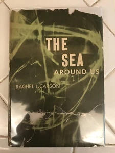 The Sea Around Us Rachel Carson 1951 Rare Book Club Edition 4th State Dust Cover - Picture 1 of 12