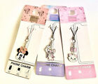 Disney Marie, Angel, Stitch or Minnie Phone Charm Keyring Key Chain Pink Gift