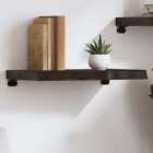 Wall Shelf Floating DIY Board Dark Brown Treated Solid Wood Oak vidaXL