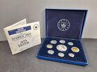 Zestaw małych monet 925 srebro szterlingowe Szwecja Euro 2003 z certyfikatem + pudełkiem