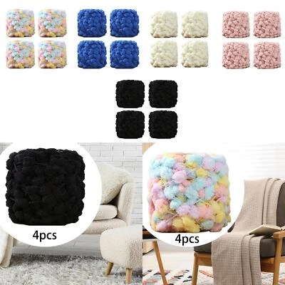 Pompom Ball Chunky Garn Weben Häkeln 4 Rollen für Schal DIY Kissen - Bild 1 von 2
