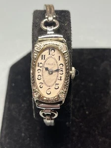 Antique Gruen 14k White Gold And Diamond Ladies Watch Cal. 833 Same As Rolex 250 - Picture 1 of 13