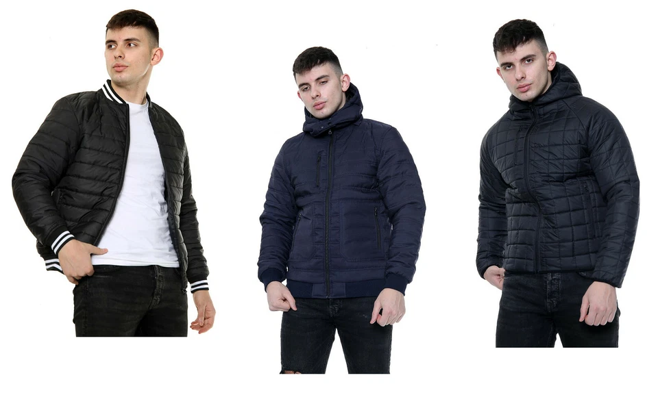 Hombre Béisbol Chaquetas Acolchada Puffa Burbuja Abrigo Bomber Cortavientos - Imagen 1 de 1