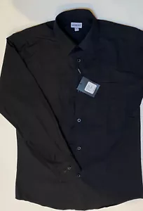TEEN/BOY Size 16. BLACK Long Sleeve, Button Front. Easy Care Dress Shirt. NWT - Picture 1 of 5
