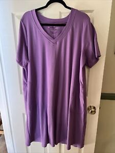 Comfort choice women’s 2X night shirt, moo moo , shift / Lite Purple