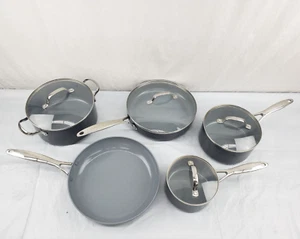 PREOWNED 9 Piece GreenPan Pro ceramic Non-stick with Magneto2 Induction Tech - Picture 1 of 2