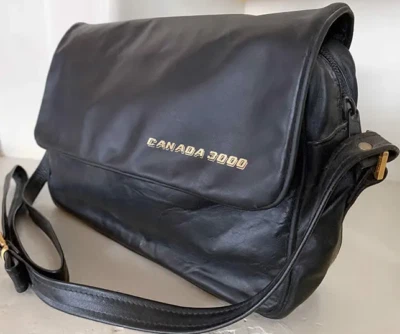 rare Vintage Canada 3000 Airlines Airline Shoulder Travel Bag 1980s - Image 1 of 3