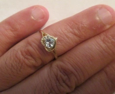 Anillo de diamantes y aguamarina de oro de 14 quilates Fortunoff de 1,03 quilates = 0,03 F-SI1 Foto 1 de 4