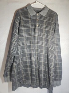 REPP, LTD, XLT para hombre, polo, a cuadros, gris a cuadros, vieja escuela, cuello en contraste - Imagen 1 de 8