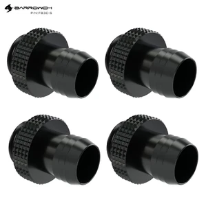 BarrowCH G1/4" to 3/8" (10mm) Barb PC Watercooling Fitting , Black - 4 Pack - Afbeelding 1 van 6