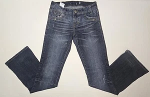 Pantalones de mezclilla Roxy para mujer 5 Bootcut 26x31 lavado oscuro tiro bajo - Imagen 1 de 13