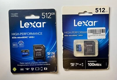 Lexar High-Performance 512GB 633x UHS-I microSDXC Memory Card with SD Adapter - Image 1 of 4