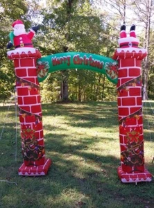 8.5ft Airblown Inflatable LED Christmas Santa Archway With Ground Light Display - Picture 1 of 9
