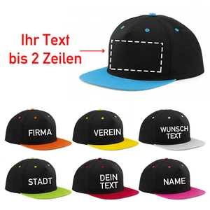 Snapback mit Wunschtext oder Namen bestickt, Cap,Hut,Kappe,Mütze,Geschenk - Bild 1 von 9