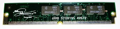 VINTAGE IBM 4mb 72-pin Smart Memory Fast Page EDO RAM 70ns SIMM  57G9195 - Image 1 of 2