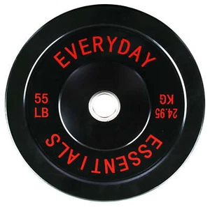 Olympic Bumper Plate Weight Plate with Steel Hub 55 lbs Single Strength Training - Picture 1 of 5