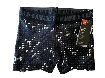 NEW UNDER ARMOUR [S] Women HeatGear 3'' Volleyball Shorts-Black/Printed 1297900 - Image 1 of 2
