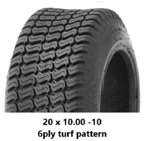 20 X 10.00 - 10" TURF TYRES 6PLY suit RIDE ON MOWERS/MINI DIGGERS/KANGA - Picture 1 of 1
