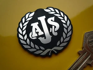 AJS Garland Style Self Adhesive BADGE 50mm Motorcycle Bike Helmet Laser Cut - Picture 1 of 1