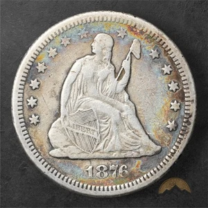 Cuarto de plata libertad sentada 1876-S 25c - San Francisco - Imagen 1 de 2