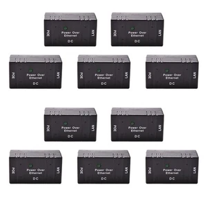 10PCS Passive PoE Injector Splitter over Ethernet Adapter For  LAN Network Black - Afbeelding 1 van 8