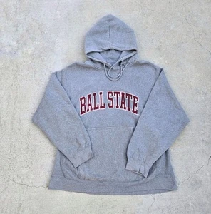 Ball State University Mens Size L Grey Graphic Print University Hoodie - Picture 1 of 3