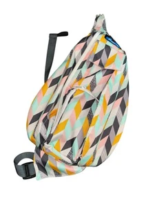 KAVU Mini Rope Sling Bag Chevron Sketch Backpack Daypck Womens Hiking Purse - Picture 1 of 8