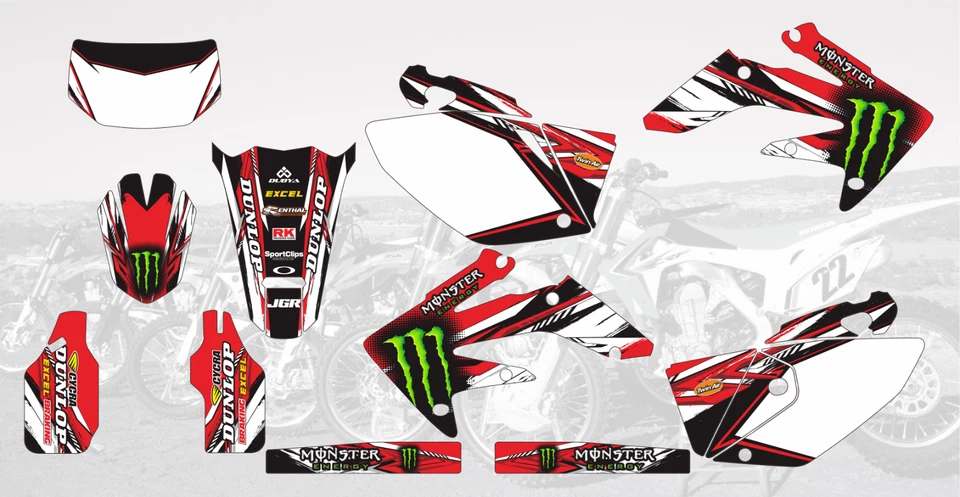 AM0407 GRAPHICS KIT FOR HONDA CRF 250 X CRF250X 2004-2016 Foto 1 de 1