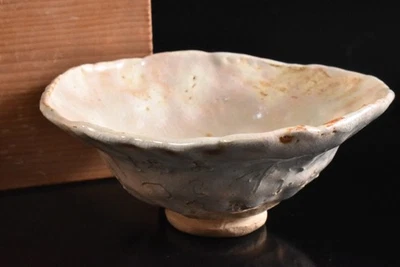 U8449: XF japonés antiguo Kiyomizu-ware poesía tazón de té, hecho por Rengetsu con caja Foto 1 de 4