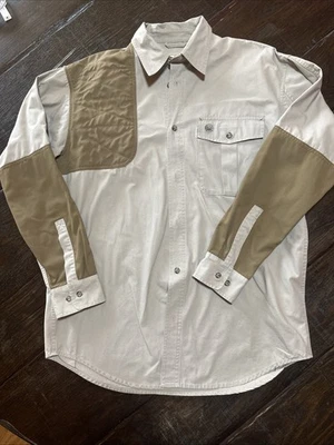 Beretta Shooting Shirt Padded Marksman Tan Heavy 100% Cotton LS Men Size L - Image 1 of 4