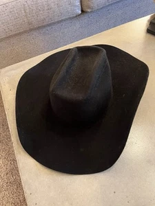 Sombrero de vaquero negro Austin Hat Company talla 6 3/4 XXXX - Imagen 1 de 10