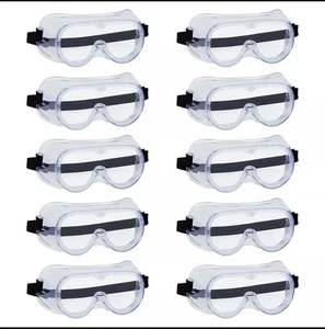 10 X Safety Goggles Protective Glasses Eye Protection Anti-Fog Lab Work PPE Wear - Picture 1 of 1