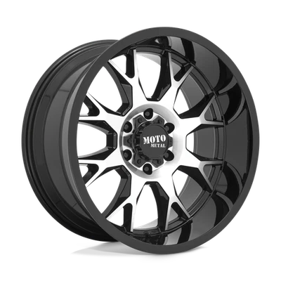 22x12 Moto Metal MO806 Gloss Black Machined Wheel 5x5 (-44mm) - Image 1 of 4