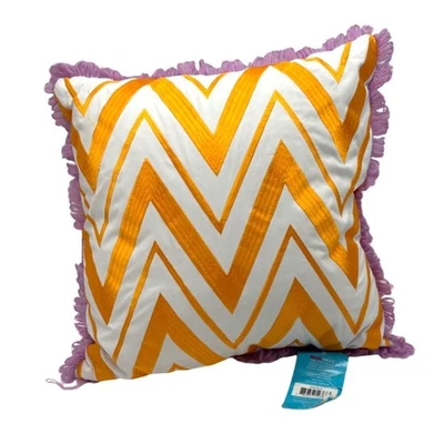 Almohada decorativa Teen Vogue Mojave azul 16”, naranja/blanco/púrpura Foto 1 de 4