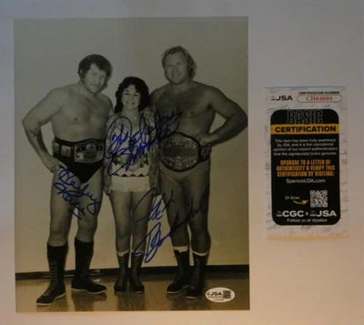 Harley Race Fabulous Moolah Nick Bockwinkel 签名 8 x 10 照片名人堂 JSA 正品证书 — 第 1/4 张图片
