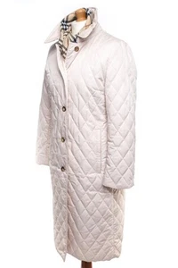 Fabuloso abrigo acolchado BURBERRY LONDON MARFIL UK 12 US 10 EU 38 42 M MEDIANO COMO NUEVO - Imagen 1 de 11