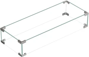 Mesa de fuego de gas BALI OUTDOOR 30,7" x 11,8" x 5,9" protector contra viento vidrio templado transparente - Imagen 1 de 7