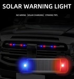 4PCS Car Solar LED Flash Lights Anti-Theft Safety Warning Lamp Decor Accessories - Foto 1 di 15