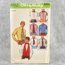 Simplicity 9192 cravate gilet Cummerbund cravate homme motif taille unique