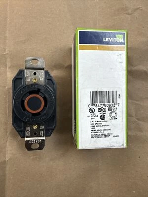 LEVITON RECEPTACLE SINGLE LOCK 20A 125/250 V L14-20 - Image 1 of 2