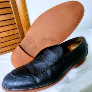 Gordon Rush Black Leather Penny Loafers Mens Size 11.5 Premium Italian Leather - Picture 1 of 12