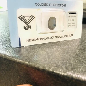 IGI Certified Blue Sapphire 4.15 Cts Natural Untreated Oval - Picture 1 of 8