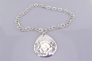 "Collar de cadena Silpada plata esterlina martillado N1181 lágrima 925 18" - Imagen 1 de 5