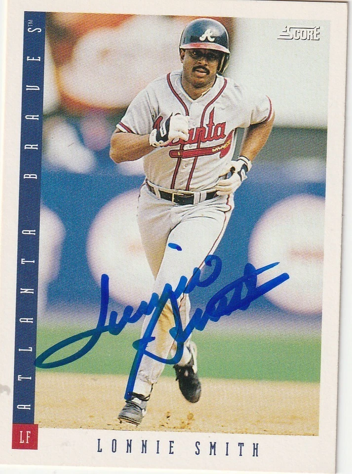 LONNIE SMITH ATLANTA BRAVES  SIGNED 1993 SCORE CARD #431 - Image 1 of 1